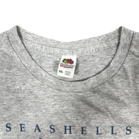 Seashell Beachy T-Shirt Unisex 2XL Gray Blue S/S Crewneck Coastal Resort Marine - Picture 4 of 6